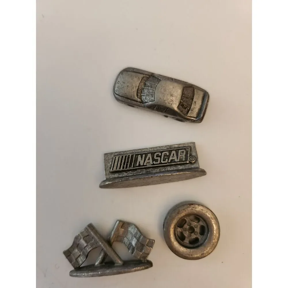 Monopoly NASCAR Edition Pewter Game Tokens 8 Pieces B4
